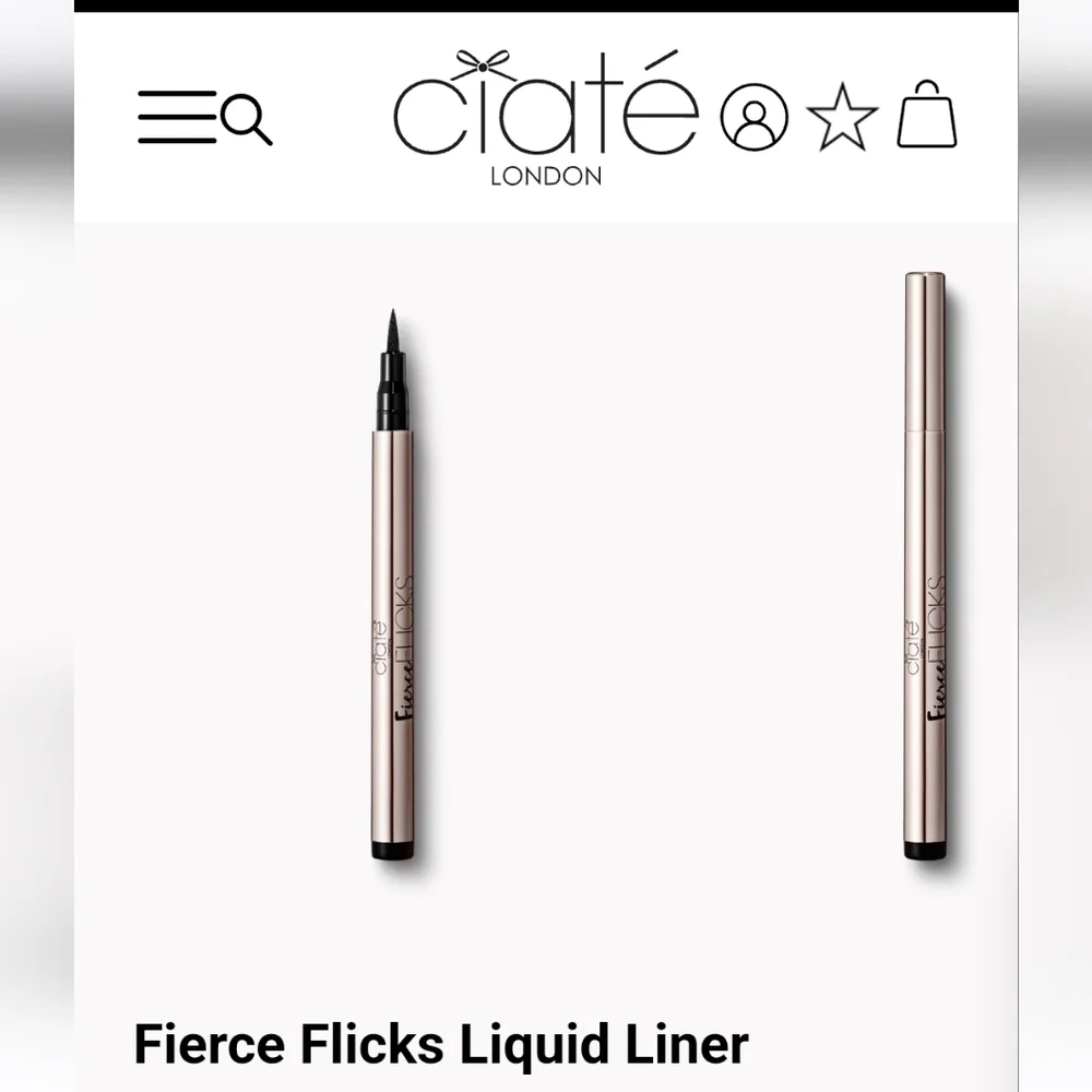 New in Box Ciate London Fierce Flicks Black Precision Tip Liquid Eyeliner